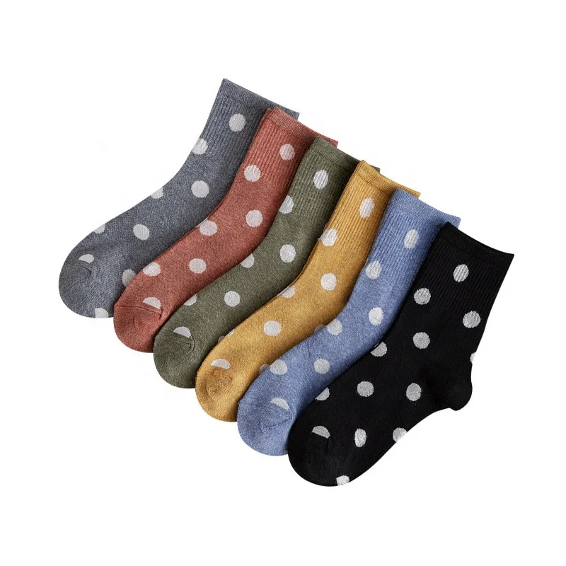 

Autumn and cute winter new design full cotton of dot threaded port socks