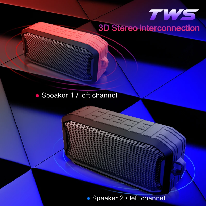 portable speaker bluetooth IPX7 waterproof outdoor BT speaker wireless with TWS Hifi stereo - ANKUX.COM