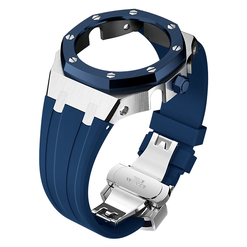 

5th MOD Kit Metal Watch Case 316 Stainless Steel Bezel Rubber Strap Watchband for g shock GA2100 ga2110