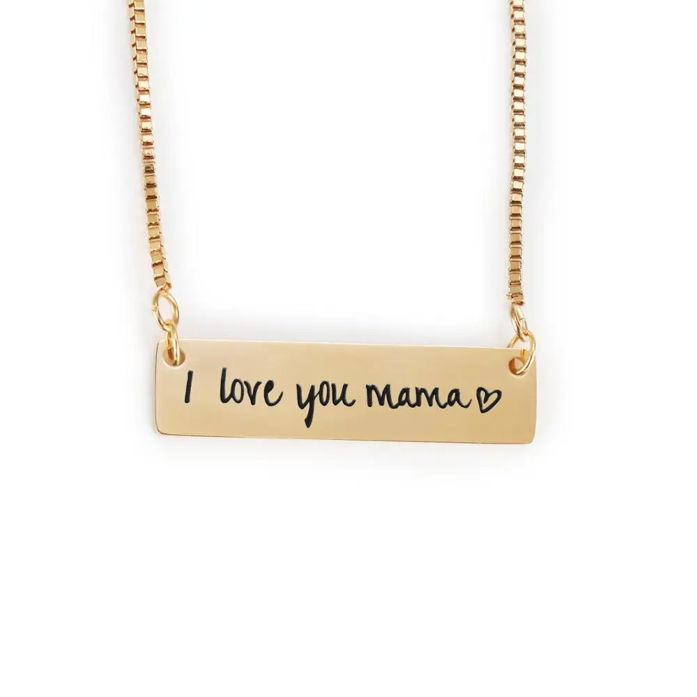 

2020 Mother's Day Gift Necklace Stainless Steel Simple Pendant I Love You Mom Necklace Jewelry for Women Mother, Gold, silver