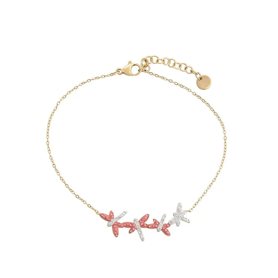 

A00903221 Xu Ping jewelry elegant lovely style INS small dragonfly inlaid with diamond 14K gold bracelet