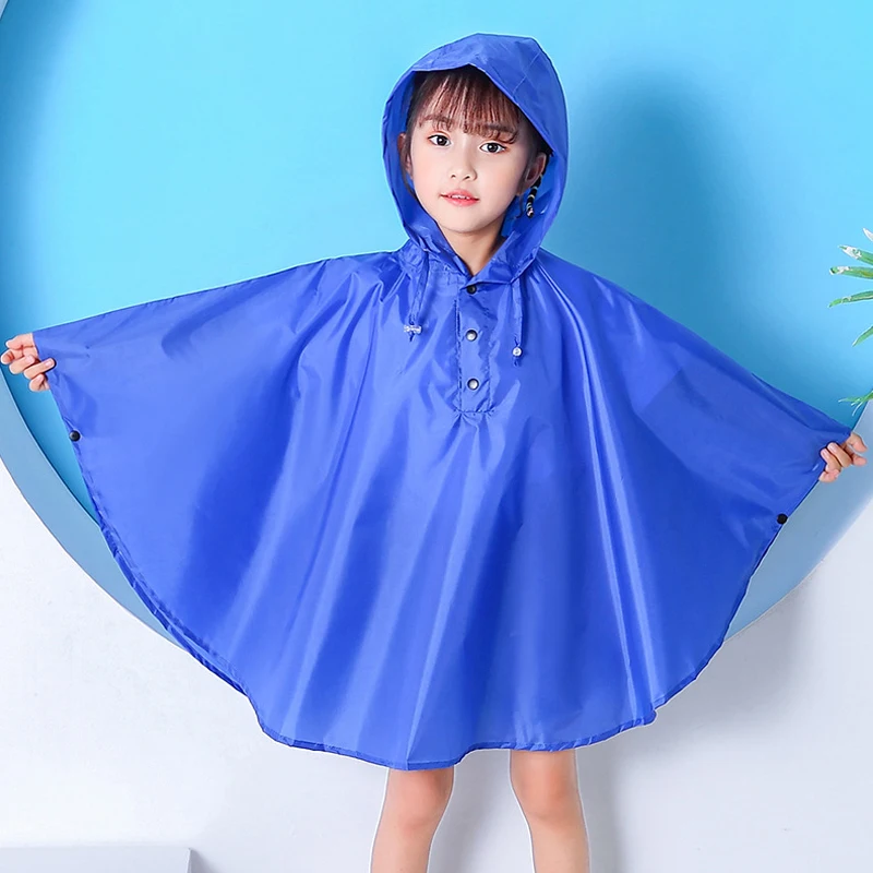 

Reusable Children Outdoor Cartoon Waterproof Rainwear School Bag Hooded Raincoat, Customized color