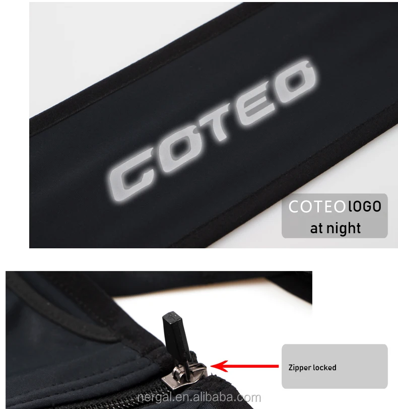 Waterproof running custom waist bag/reflective running belt with bottle holder/gym sports running men fanny pack custom logo