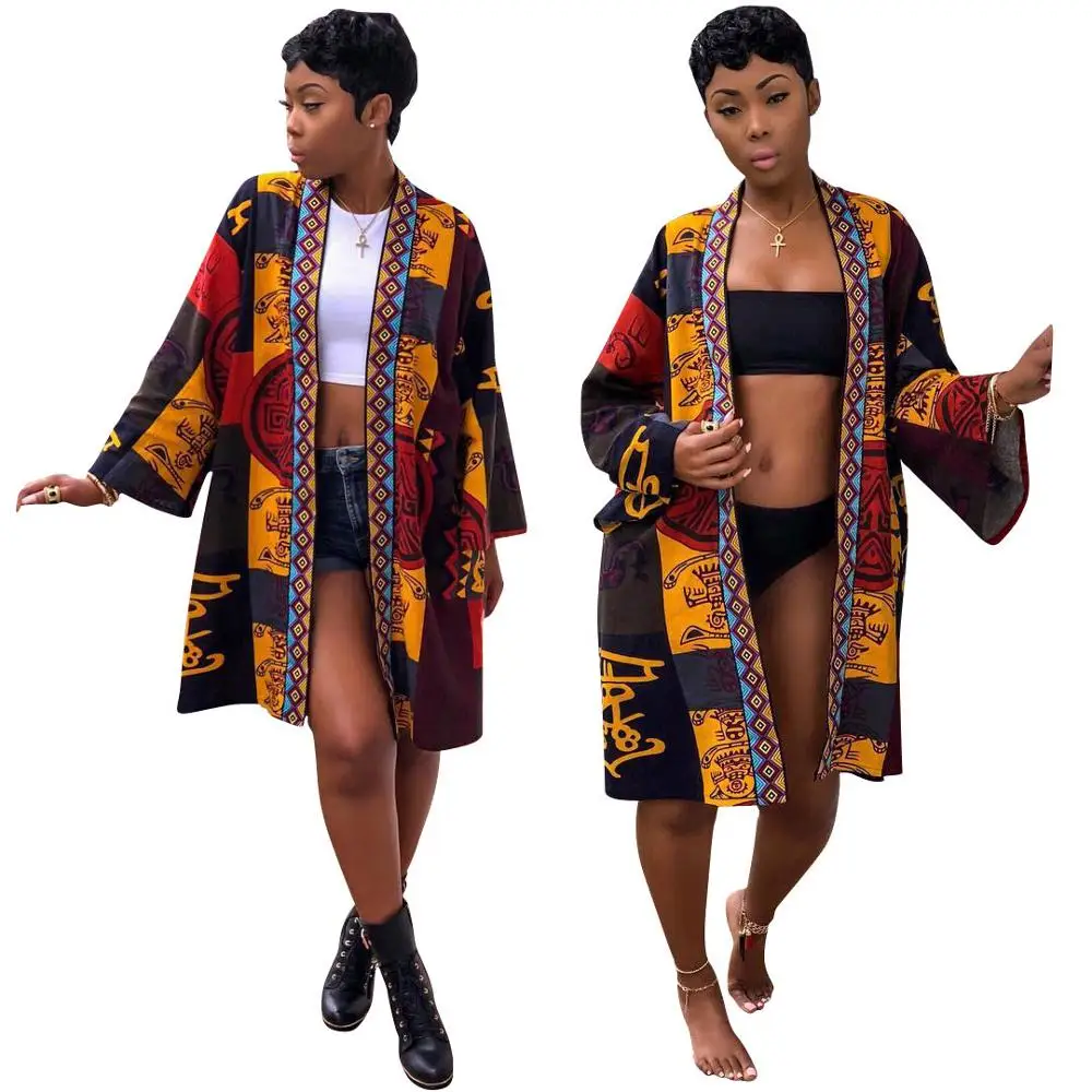 

91206-MX60 sehe fashion ethnic style print african women long coats