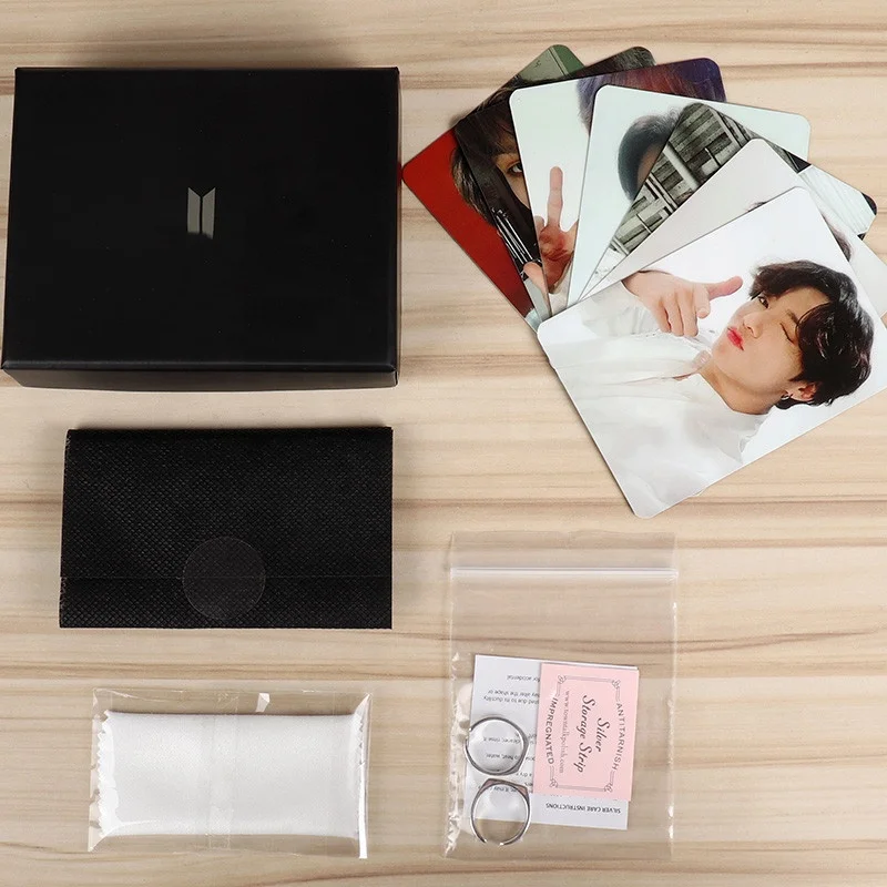 

Bangtan Boys Wholesale Kpop Bangtan Boys Fan Engraved Silver Ring with box, Silver color