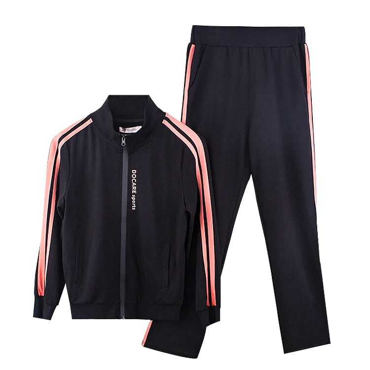 

wholesale polyester tracksuit set black Women Tracksuit