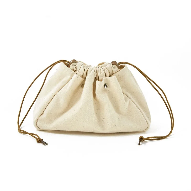 

New style popular high capacity portable canvas make up drawstring bag