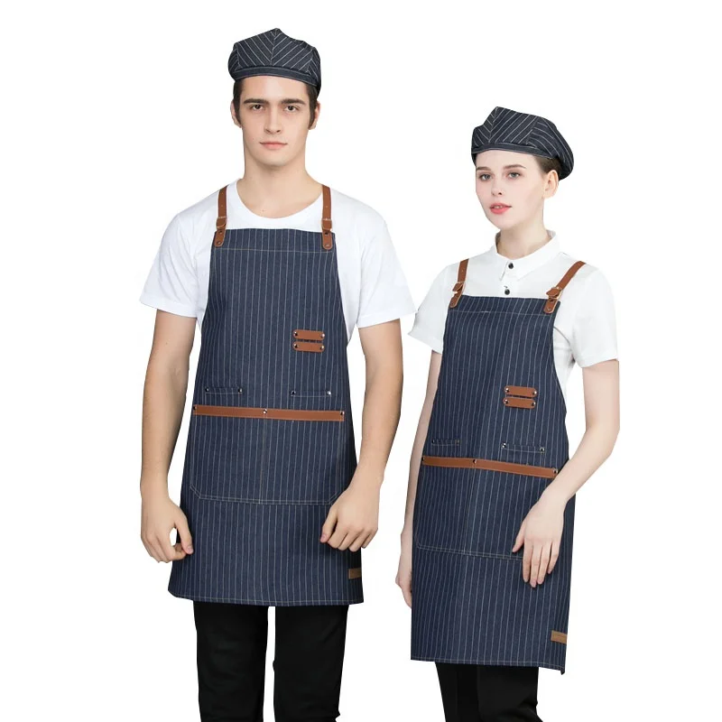 

NEW 30% Cotton 70% Polyester Cafe Milk Tea Approns Bib Chef Uniform Apron with Pocket, Customized