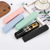 

304 outdoor travel gift box and tableware set stainless steel portable spoon and fork chopsticks cutlery set of three pieces