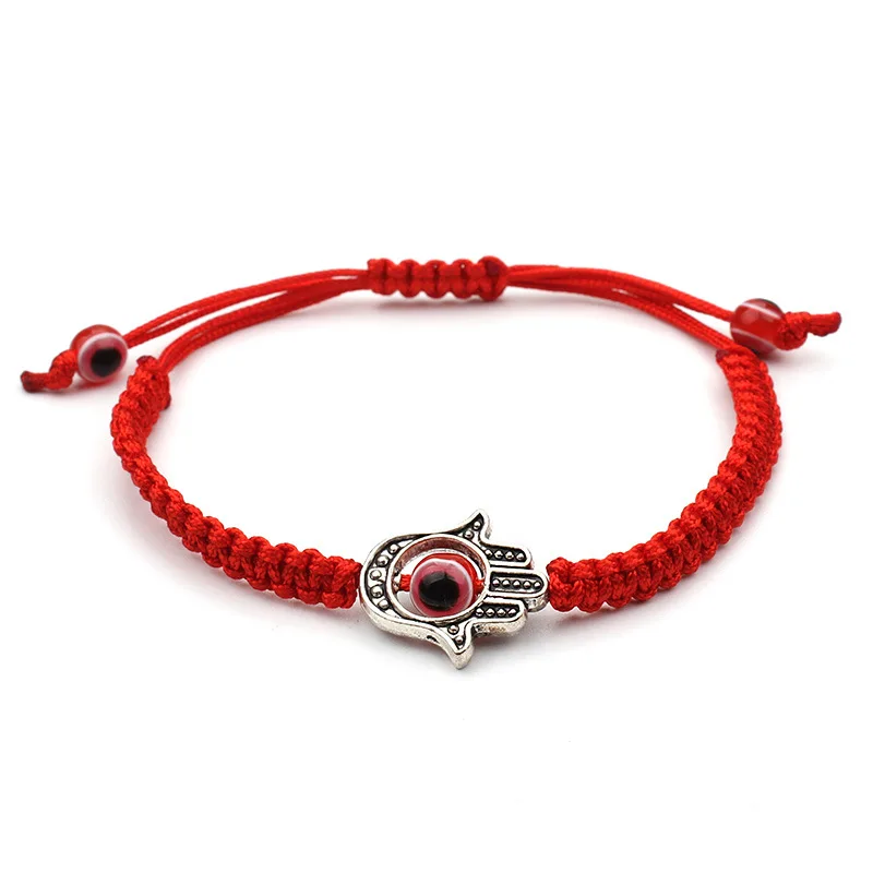 

Best Selling European Red Braided Thread Evil Eyes Bracelet Adjustable Good Luck Knotted Evil Eyes Hand Bracelet For Blessing