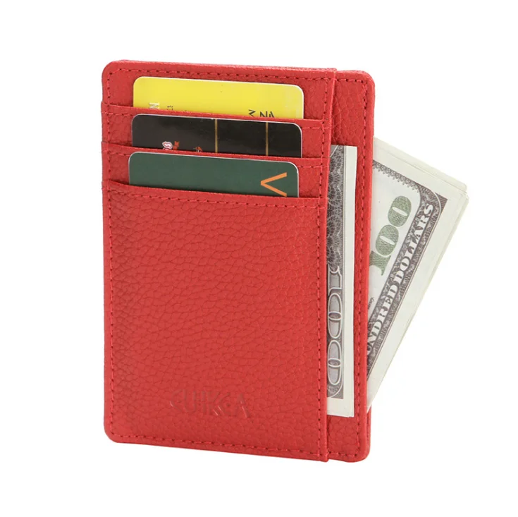 

2021new arrival Leather RFID Ladies Credit Card Holder elastic magic holder cheap business genuine leather card holder, Any color