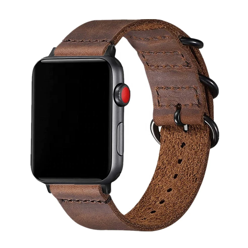 

Suede Leather Men/Women Bracelet for Apple Watch Band 45/41MM 42/38MM Three Ring Personality Strap for iWatch Series 7/6/SE/5/4, Black white red brown...multi color, custom color