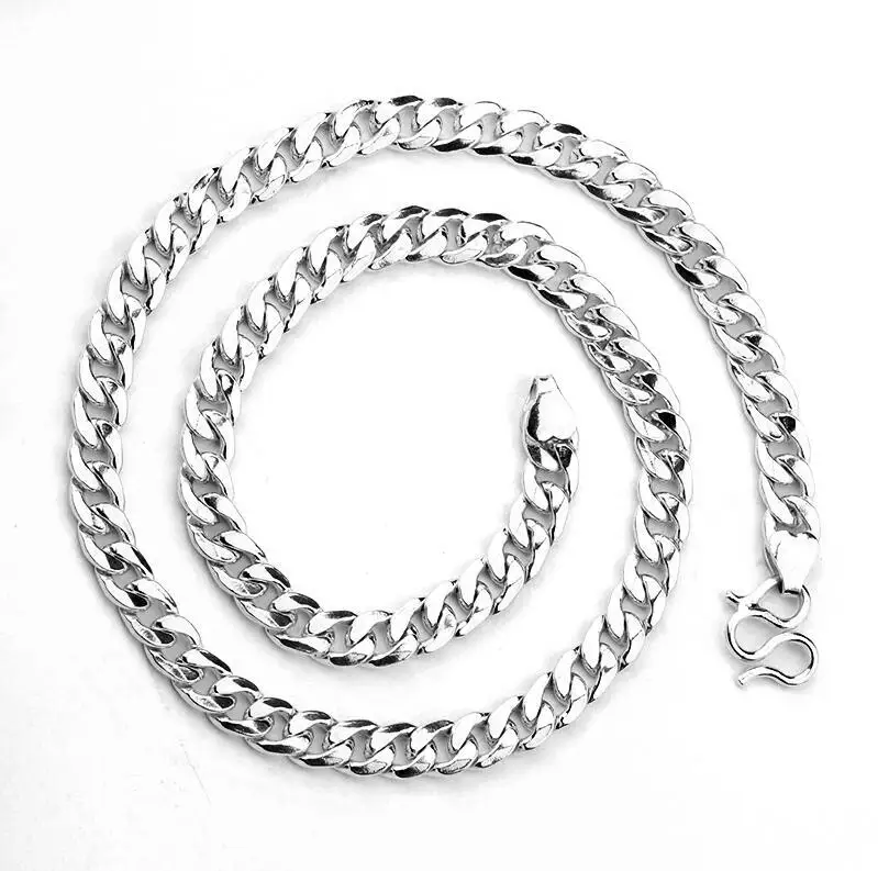 

2021 Fashion Wholesale Jewelry Silver Necklace Women Men Cuban Chain 925 Sterling Silver Necklace