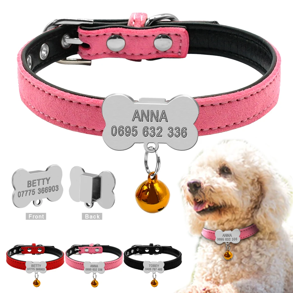 

Personalized Chihuahua Collar for Small Dog Adjustable Padded Pet Collars with Bell For Small Medium Cat Dogs
