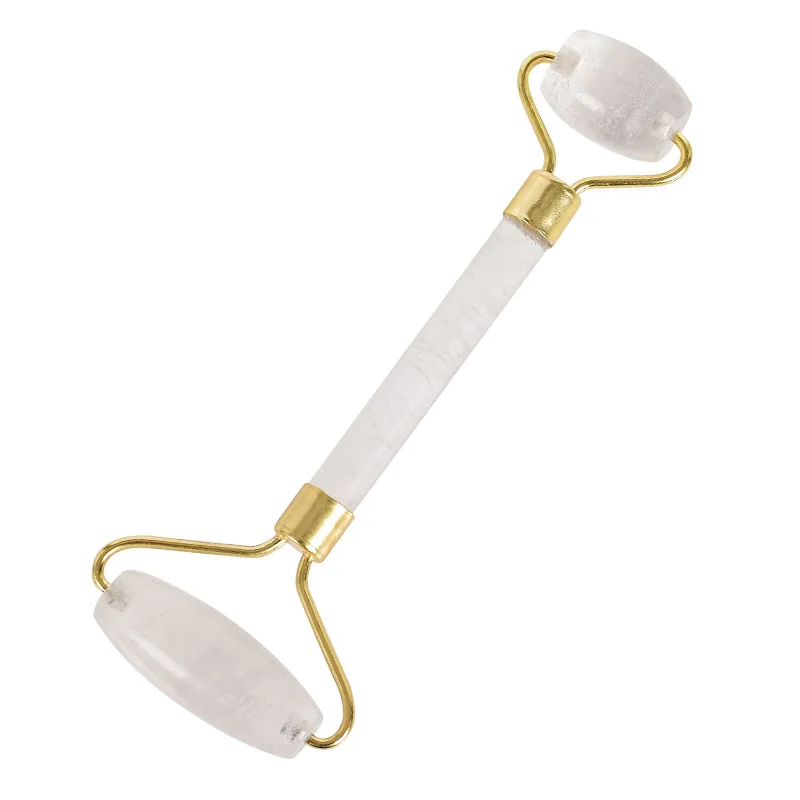 

Best Selling Clear Quartz Customized Facial Massage Roller, White