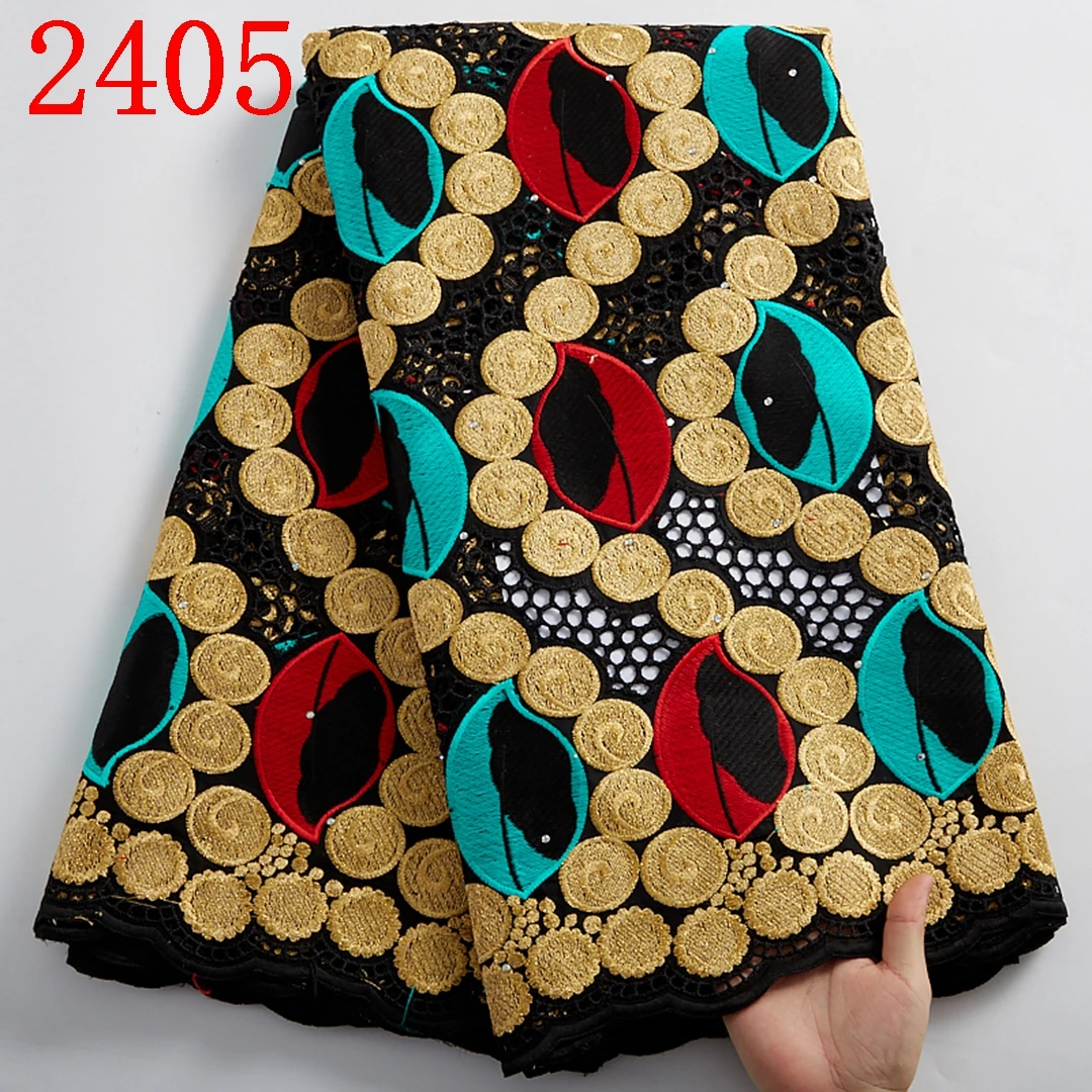 

Free Shipping 100% Dry Swiss Voile Cotton Lace High Quality African Dry Cotton Lace For Bridal Nigerian Cotton Lace 2405