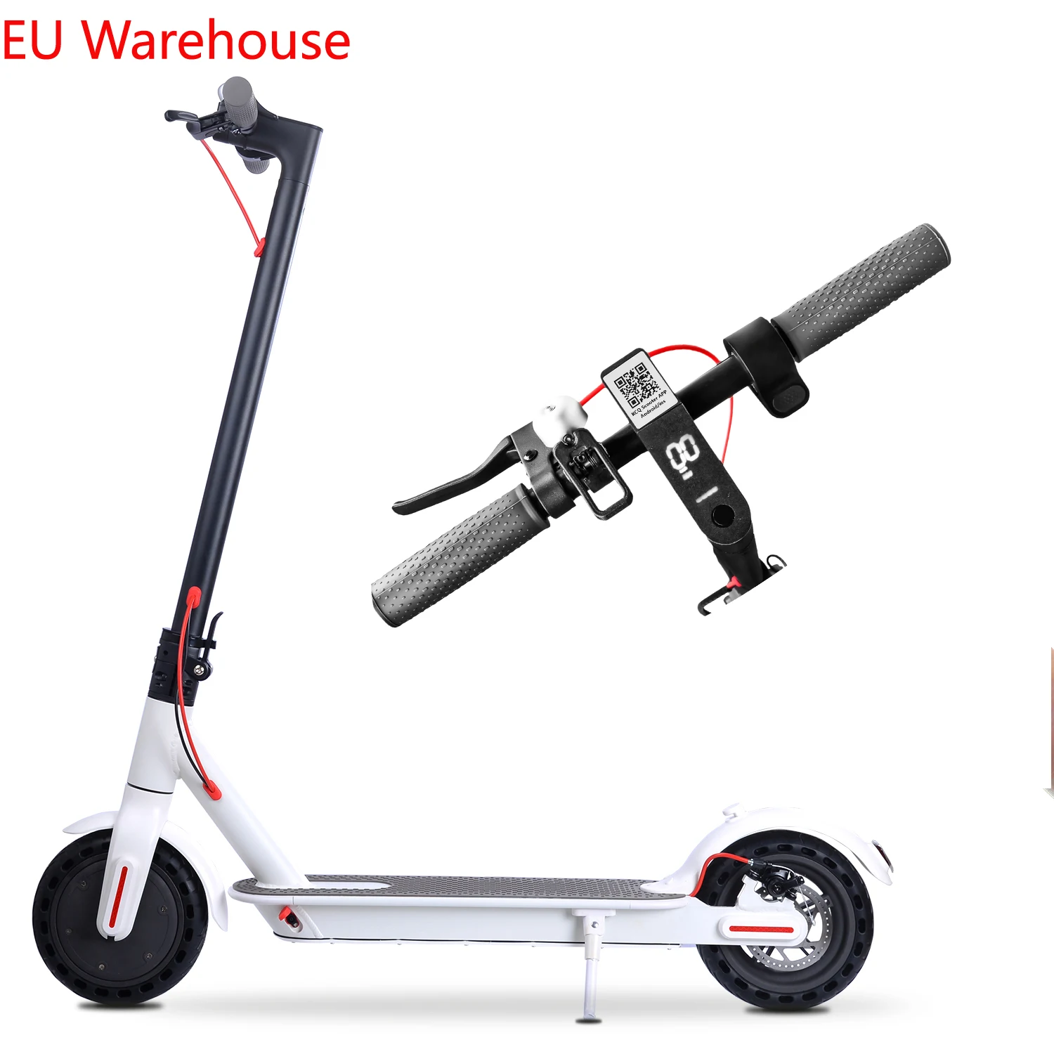

EU warehouse stock 8.5 inch electric scooter 2 wheel foldable adult e motorcycle scooter m365 pro with smart app, Black white