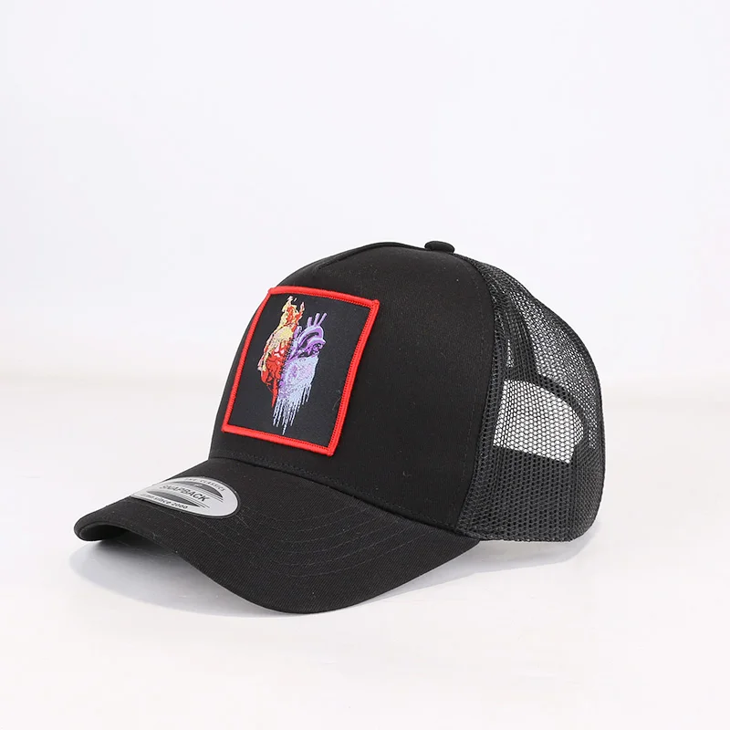 

New Arrivals Fashion Embroidery Patch Animal Baseball Cap With Mesh Trucker Hat Caps Custom Logo