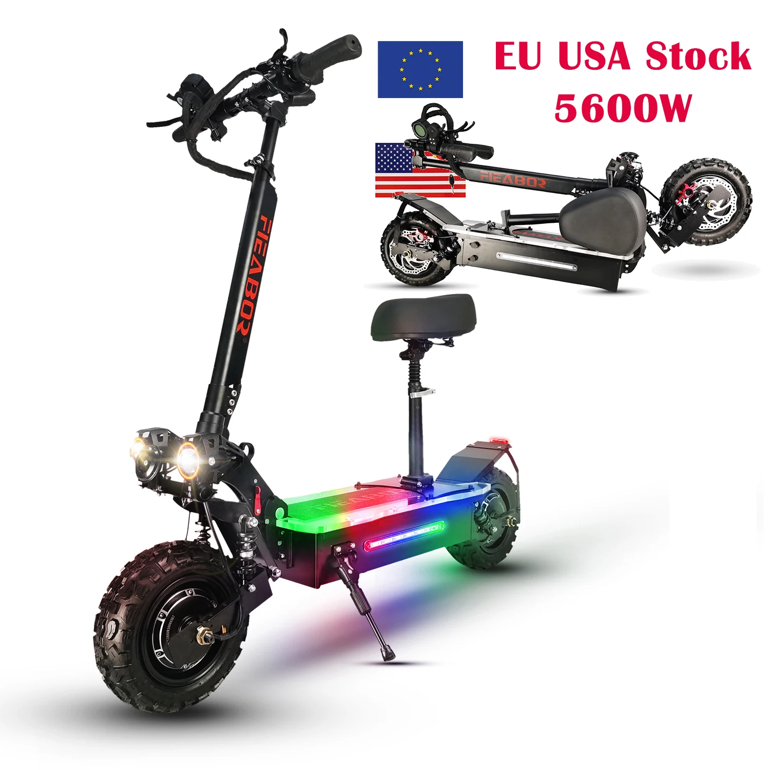 

11inch 5600w 60V 27AH EU USA Wareshoue fast delivery off road electric scooter for Adults