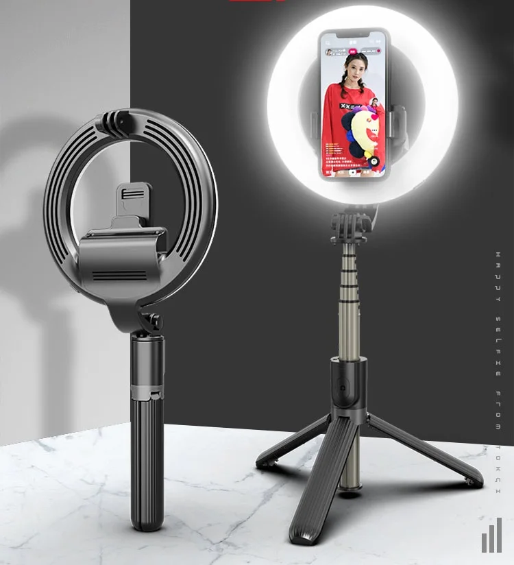 

New Type led ring light 5 inch portable live artifact integrated tripod mobile phone selfie stick with 5 inch led ring light