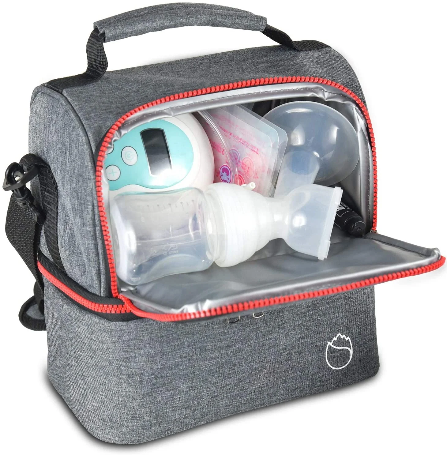 

Durability & Protection Insulated Dual Compartment breastmilk cooler bag Easy On The Go with shoulder strap, Customized color
