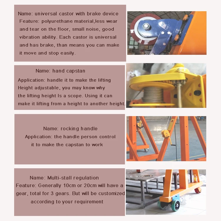 factory price 1t,2t,3t,5t,7.5t,10t,15t,20t small mobile portable boat lifting gantry crane with hoist