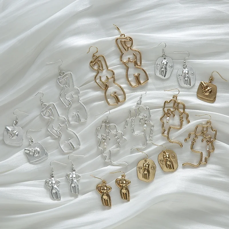 

JUHU 2021 NEW fashion women Body alloy earring wholesale, Colorful