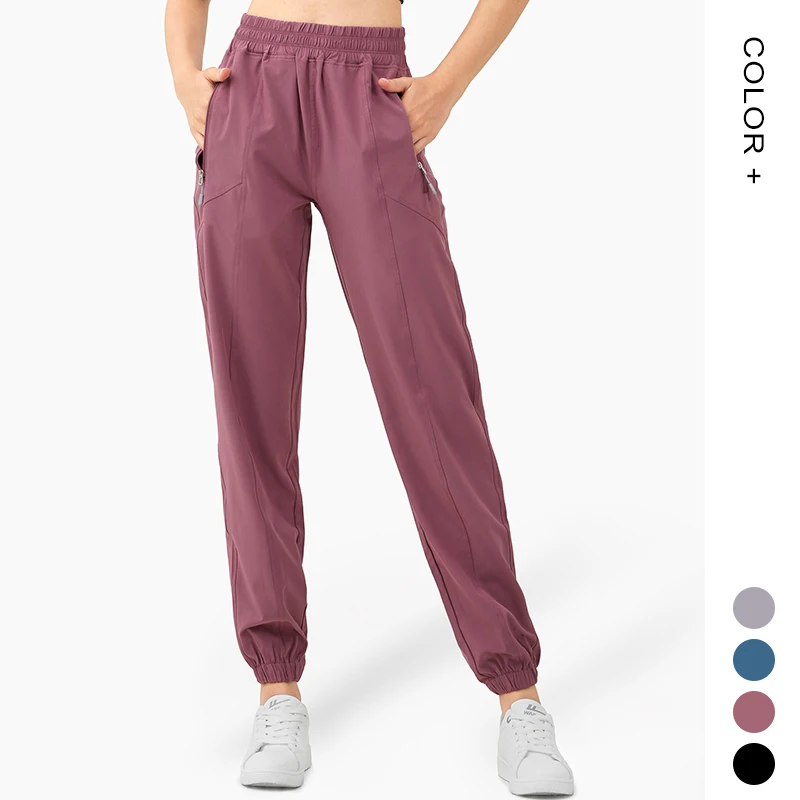 

Elastic Waist Updated Jogger Pants Women Quick Dry Sweatpants Women Activewear Jogger With Zip Pocket, Black/gray/petrol blue/plum