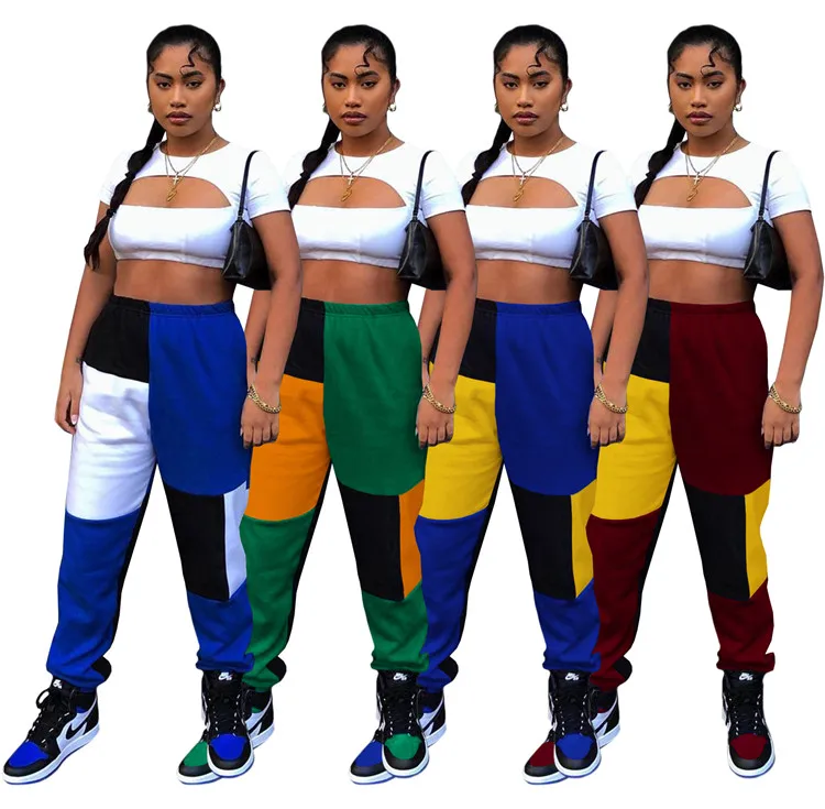 

Fashion Lady Long Pants Patchwork Loose Clothing Outdoor Wear Plus Size Women Trousers, Picture