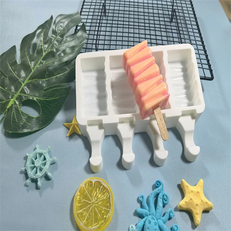 

New Style Ice Cream Silicone Mold Diy Handmade Creative Ice Cream Popsicle Ice Cream Silicone Mold, Purple