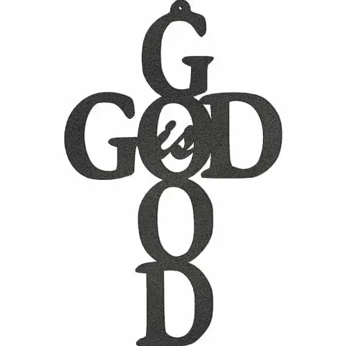 

Yinfa Metal Wall Art - God Is Good Cross - Metal Wall Art - Black