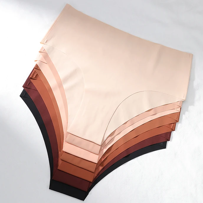 

Wholesale Underwear Women Seamless Laser Cutting Panties High Waist Traceless Invisible Briefs Women Seamless Panty, Black,dark purple, brown, pink, skin, apricot, light brown
