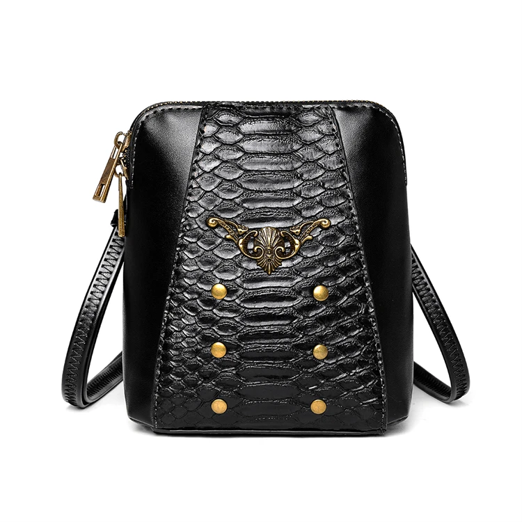 

Outdoors spot punk multifunctional pu leather tactics backpack crossbody pockets Waist Bags, Black