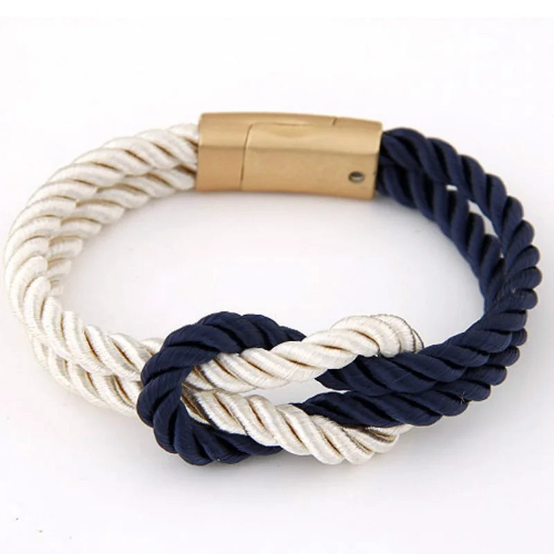 

Yiwu Ruigang Trendy Fashion Bracelet Chain Magnetic Clasp Lucky Knot Braided Rope Bracelets