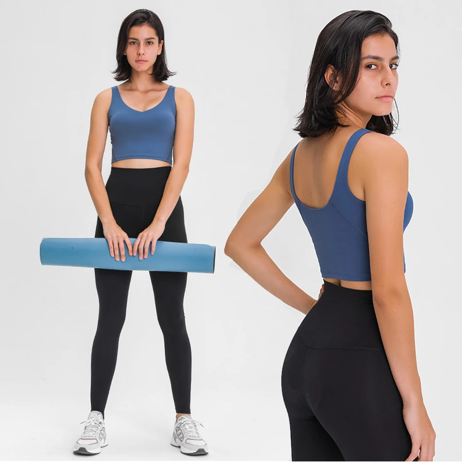 

Lulu lemon new beautiful back sports underwear female high strength fitness tops shockproof align yoga bra running sports vest