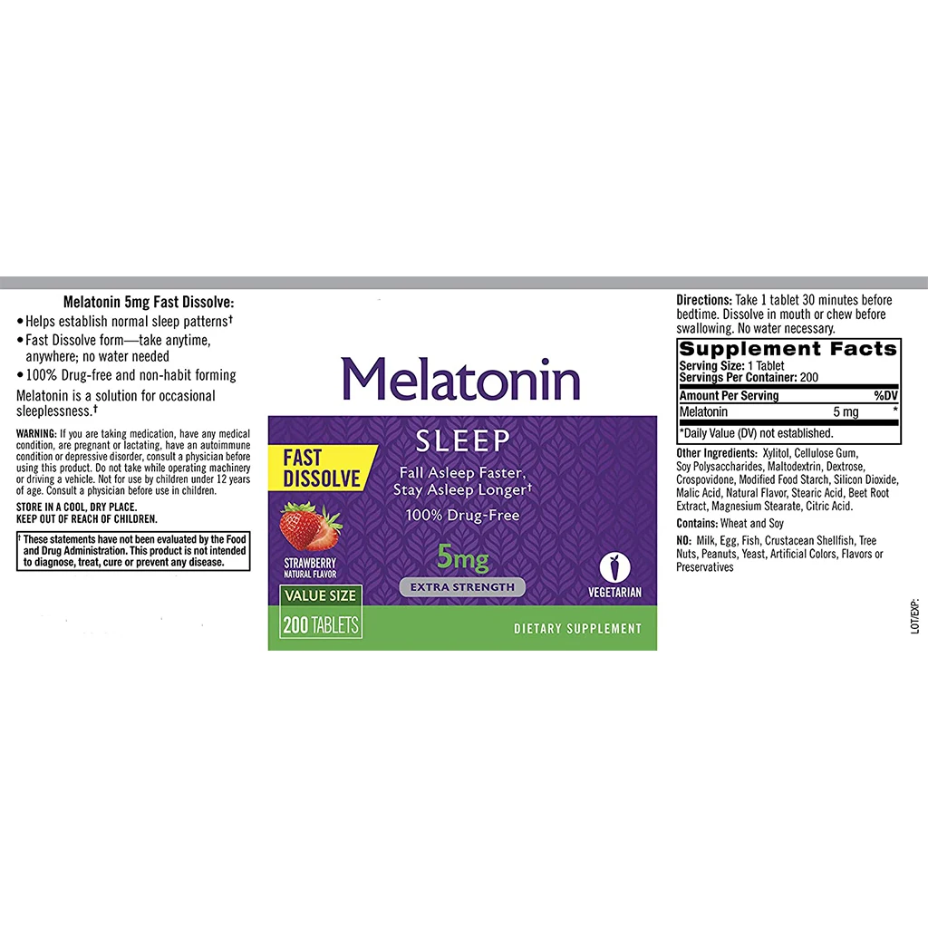 Oem Pivate Label Melatonin 12 Mg Fast Dissolve 180 Tablets Sleep Aid ...