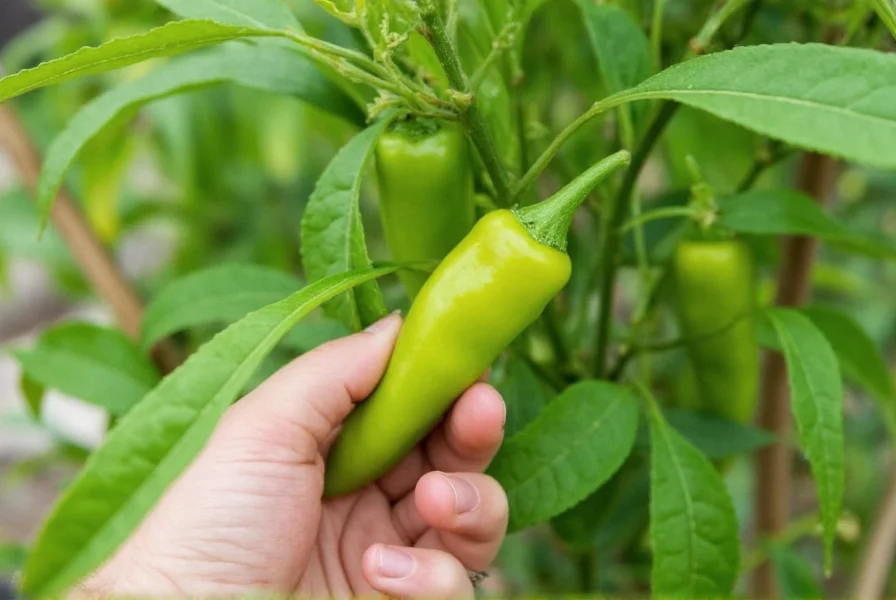 Selecting Anaheim Peppers at Market