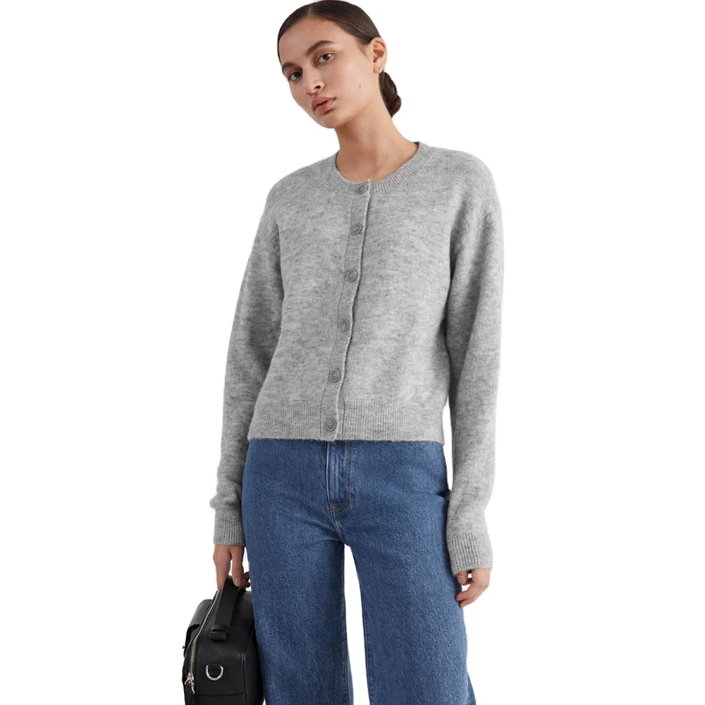 

2021 Wholesale custom ladies sweater Long Sleeve knitwear Women clothes fashion girl knitted women cardigan sweater