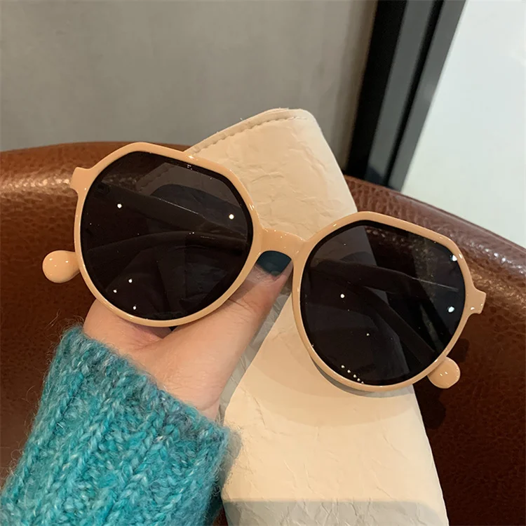 

2021 Dropshipping High quality fashion round sun glasses street beat jelly candy color women sunglasses