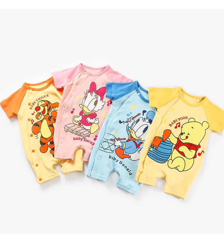 

Nebeans Newborn baby cotton rompers lovely dog mouse bear tiger short sleeve baby costume Jumpsuits Infant Clothes