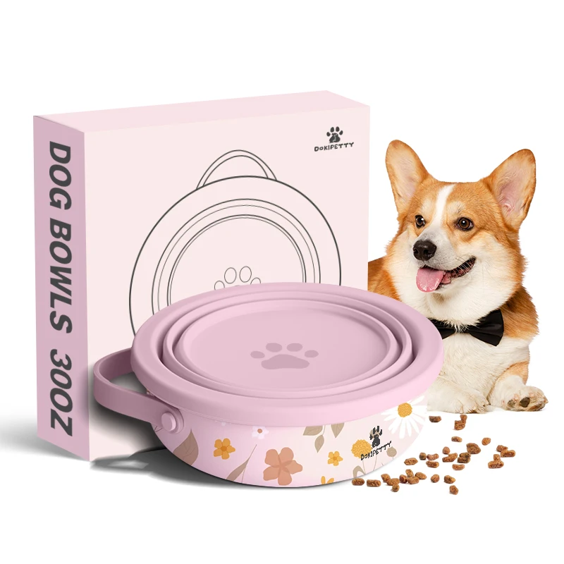 

Hot Selling Custom30oz 2 in 1 Double Wall Vacuum Insulated Stainless Steel Dog Bowl Pet Feeder Bowls