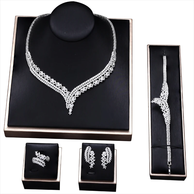 

Huge inventory wholesale Turkish gold-plated jewelry wedding AAA zircon african jewelry set
