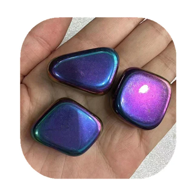 

Wholesale crystal Healing Energy stone Carved crystal crafts aura rainbow titanium hematite for home decoration