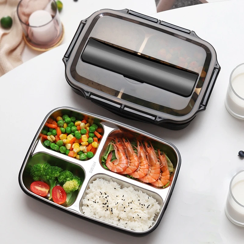 

3 4 Compartment 304 Thermal Thermo Insulated Stackable Set Food Kids Stainless Steel Bento Lunch Box