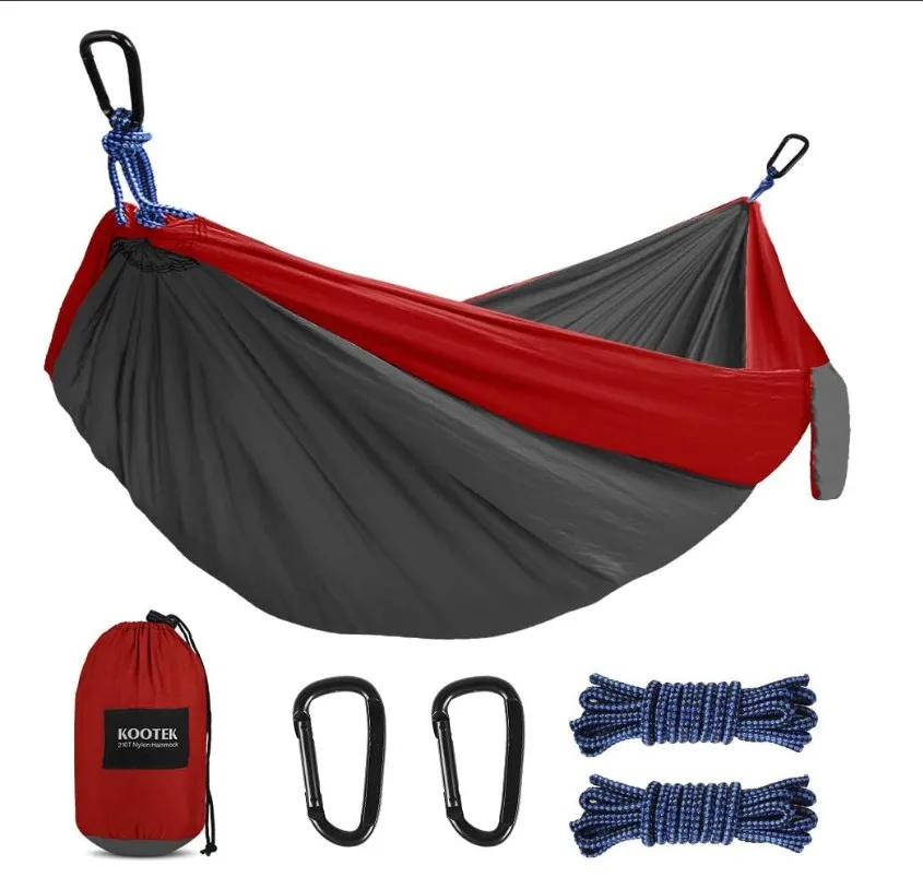 WOQI Top-quality Parachute Camping Nylon Hammock With Tree Straps of Factory Direct Sale for Travel Camping