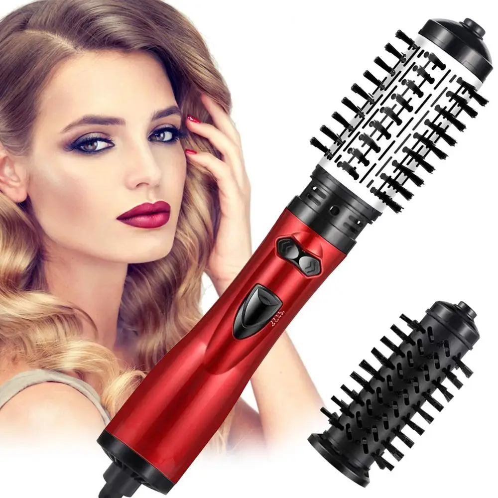 

Hot Air Brush One Step Hair Dryer Brush Volumizer Dry Straighten Curl Comb 4 In 1 Salon Negative Ionic Hair Styler For Women, Red