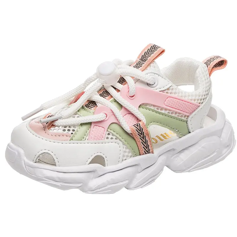 

2021 Wholesale Kids Athletic Running Shoes Boys Girls Lightweight Tennis Sneakers, Yellow,pink, black