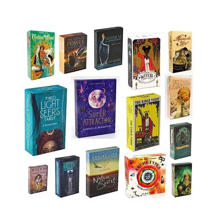 

78 Tarot Deck English Crystal Card Deck Oracle E-Guide Book Divination Board Game Latest Witch Tarot 100 styles wholesale