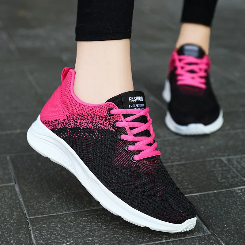 

2022 spring new sneakers women's soft-soled fashion casual shoes women's flying woven sneakers
