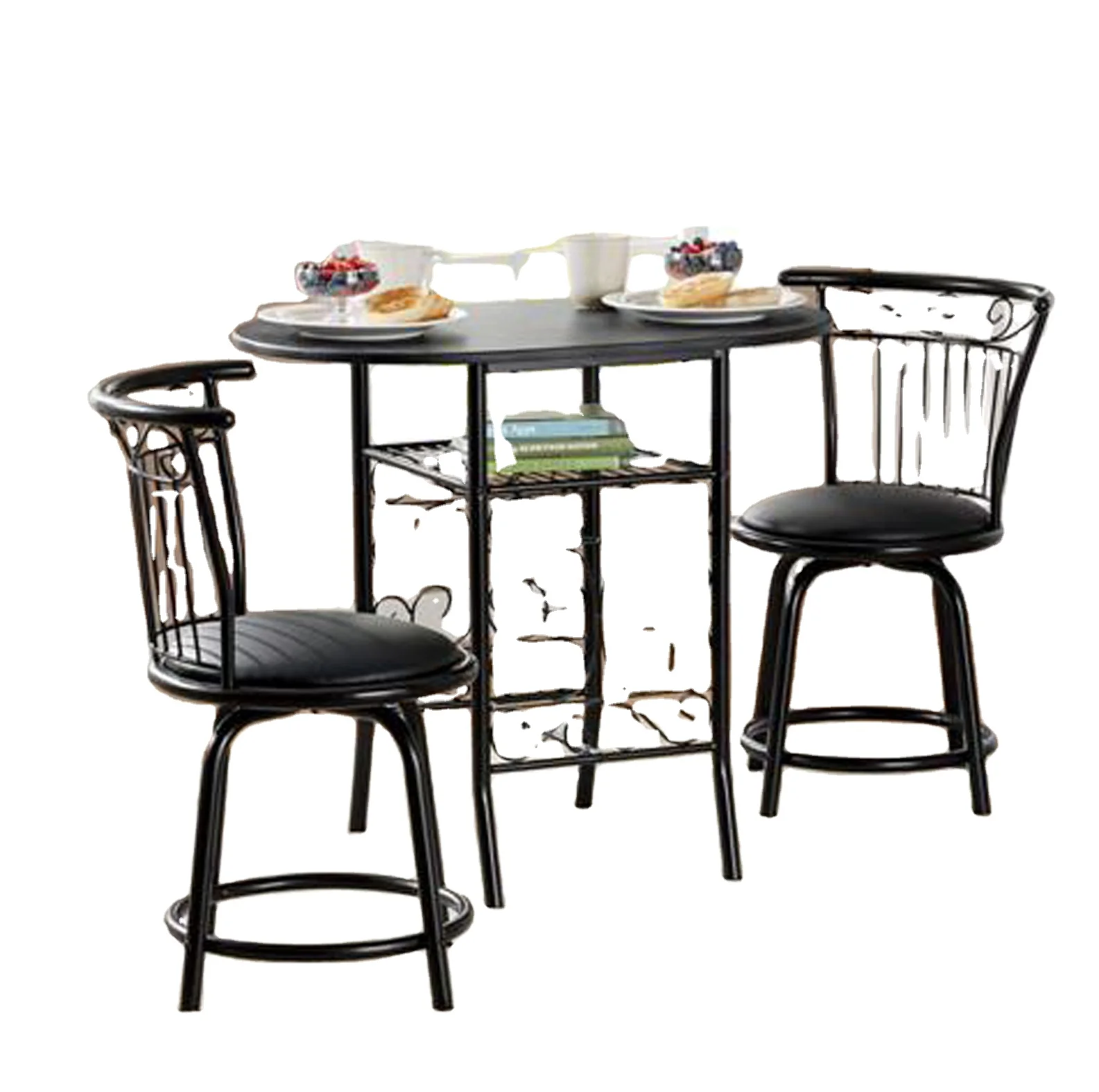 
High quality safe designed Steel tube spray paint with MDF table and chairs 